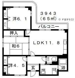 アルデール藤井寺【4階】の間取り