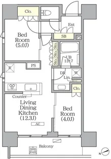 グランエール西日暮里【2階】の間取り