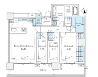 パークコート浜離宮 ザ タワー【12階】の間取り
