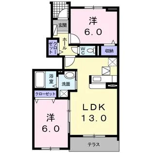 ル シャトウII【1階】の間取り