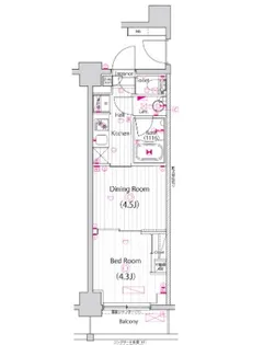 ガーラ・パークサイド亀戸【1階】の間取り