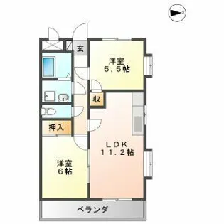 ドミール山田【6階】の間取り