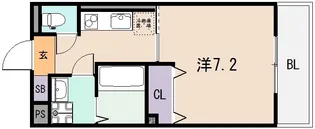 アルモ小若江【2階】の間取り