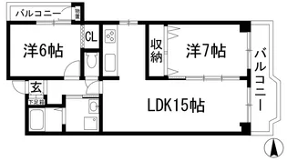 シティハイツ逆瀬川(アピア3)【4階】の間取り
