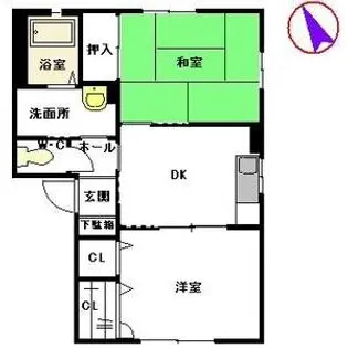 ヴー・ボヌールA【2階】の間取り