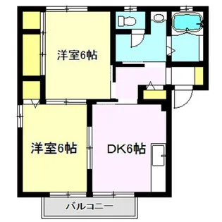 ラ・プリムヴェールB棟【2階】の間取り