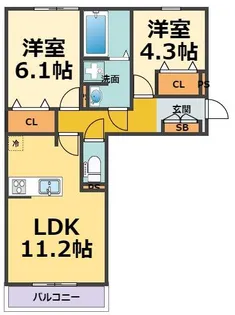 エムライズ西宮【2階】の間取り