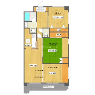 ルネス・アンティーム【2階】の間取り