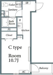 M-1 Tokyo 蒲田本町【2階】の間取り