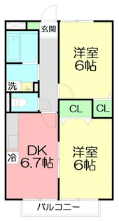 メイプルカーサ【2階】の間取り