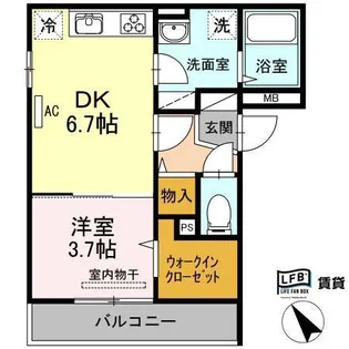 アプリコット美里【2階】の間取り