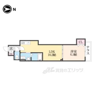 クリエオーレ天理【3階】の間取り