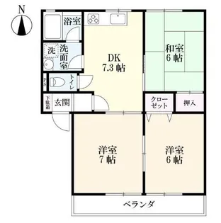 ピースフルハイツII【1階】の間取り