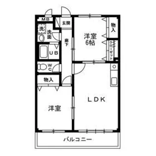 ヴィラージュバンヴェール【2階】の間取り