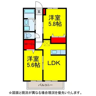 リリーズハイムB棟【2階】の間取り