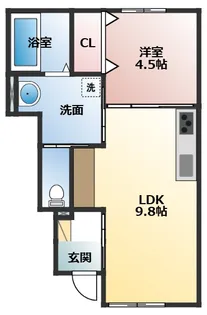 Rutile河合寄安 B棟【1階】の間取り