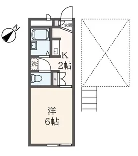 レオパレスHnhピュア【1階】の間取り