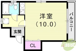 アビリティ岡本南【3階】の間取り