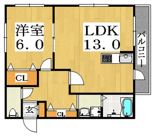 メゾンドマルシェ【3階】の間取り