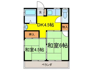 第2かぶら荘【2階】の間取り