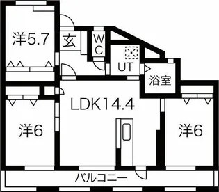 ガレリア香里ケ丘レジデンス【2階】の間取り