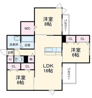 イデアーレ早出【3階】の間取り