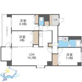 S-Court山鼻【2階】の間取り