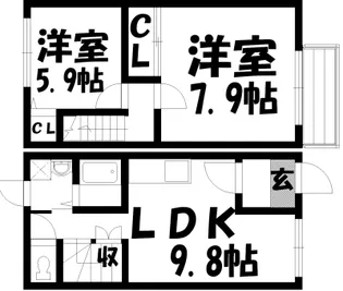 三重県伊賀市佐那具町【一戸建】の間取り