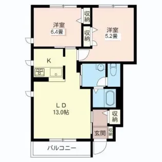 ロイヤルヒルズA【1階】の間取り