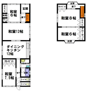 青森県下北郡風間浦村大字易国間字易国間【一戸建】の間取り