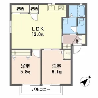 ハイムA.D.21 B棟【1階】の間取り