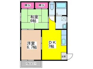 フェリスガ-デン【1階】の間取り