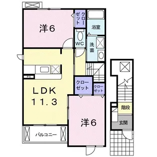 広島県福山市山手町7【アパート】の間取り