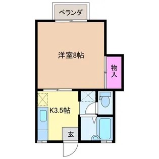 ハイライフ笹口B【2階】の間取り