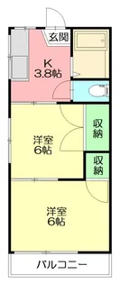 第1涼風荘【2階】の間取り