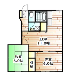 グリーンピア南輝A【1階】の間取り