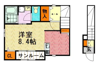 広島県広島市安佐南区山本6【アパート】の間取り