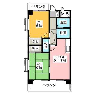 コーポラスユトリロ【7階】の間取り
