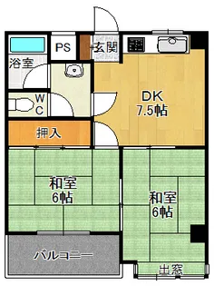 コスモパレス甲東園【3階】の間取り