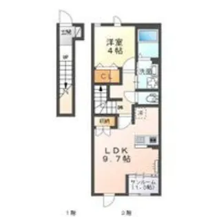 メゾン リ・イルI【2階】の間取り