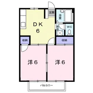 広島県福山市神辺町字十九軒屋【アパート】の間取り