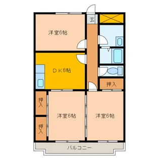 エステート沼上【3階】の間取り