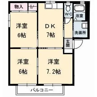 シャーメゾンコンファーレ A棟【2階】の間取り
