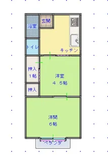 コーポあかぼりB【2階】の間取り