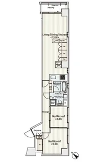 カスタリア八丁堀【8階】の間取り