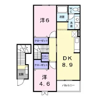 ドミールカトレア【2階】の間取り