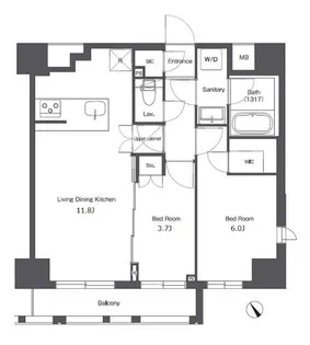 コンフォリア台東根岸【3階】の間取り