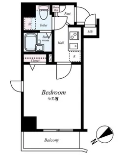 ガラ・シティ五反田【3階】の間取り