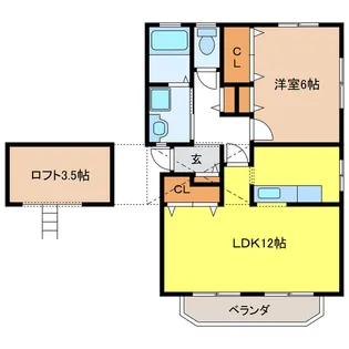 岐阜県各務原市鵜沼宝積寺町5【アパート】の間取り