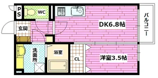 1DKの間取り画像